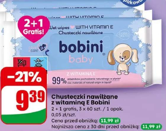 Chusteczki nawilżane z witaminą E