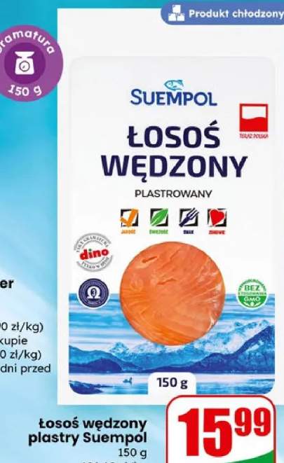 Łosoś wędzony plastrowany