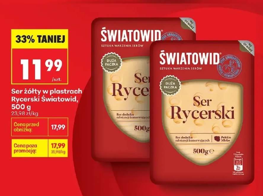Ser żółty w plastrach Rycerski
