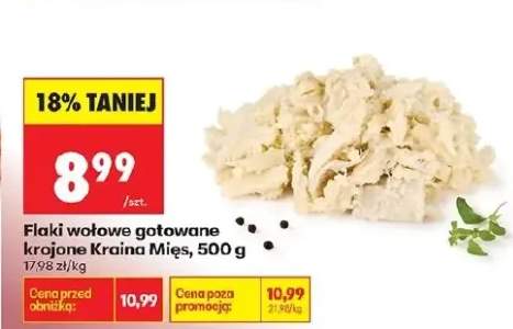 Flaki wołowe gotowane krojone