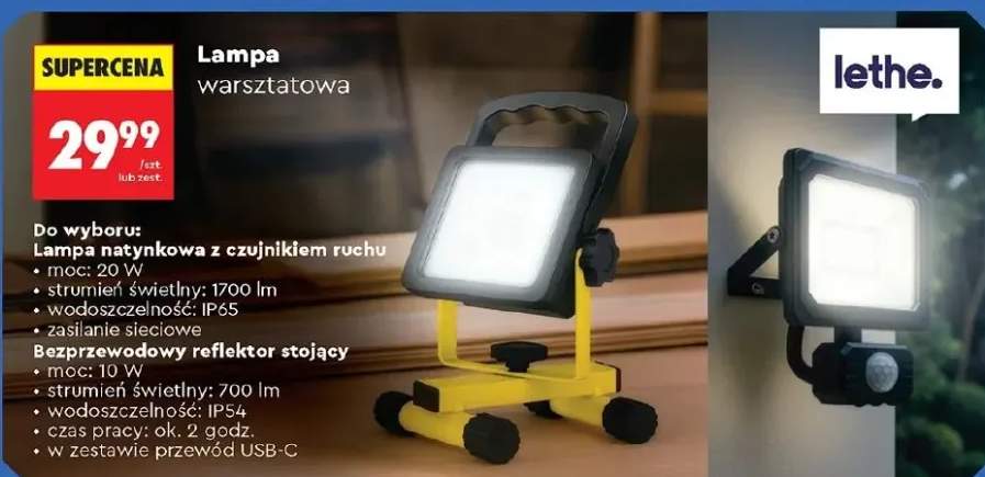 Lampa warsztatowa natynkowa z czujnikiem ruchu