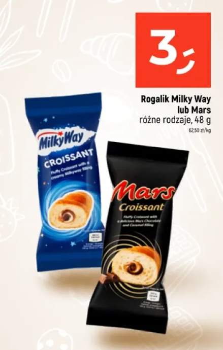 Rogaliki Milky Way lub Mars różne rodzaje