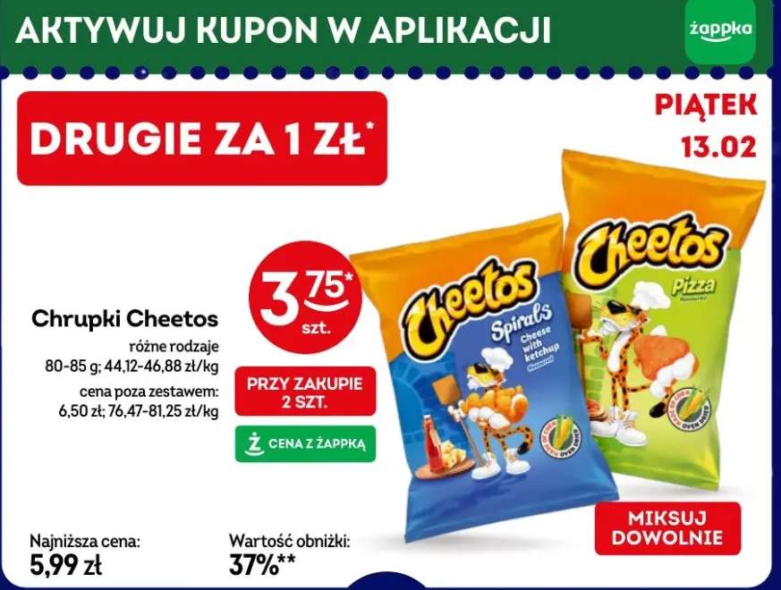Chrupki Cheetos różne rodzaje