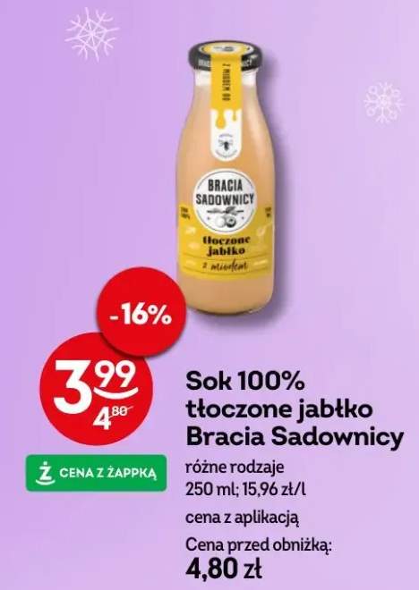 Sok 100% tłoczone jabłko