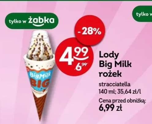 Lody rożek stracciatella