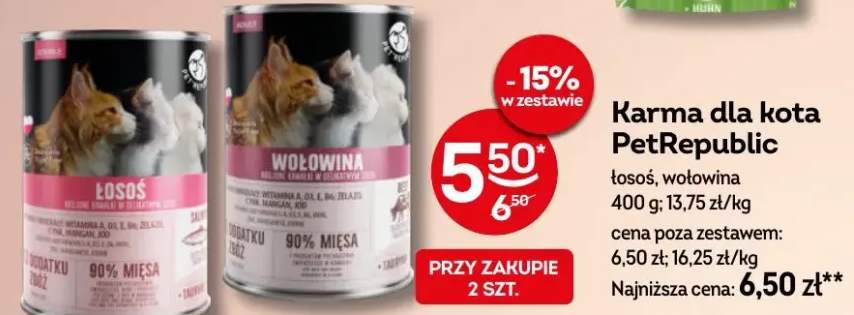 Karma dla kota łosoś, wołowina