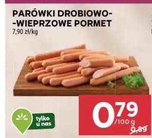 Parówki drobiowo-wieprzowe pormet