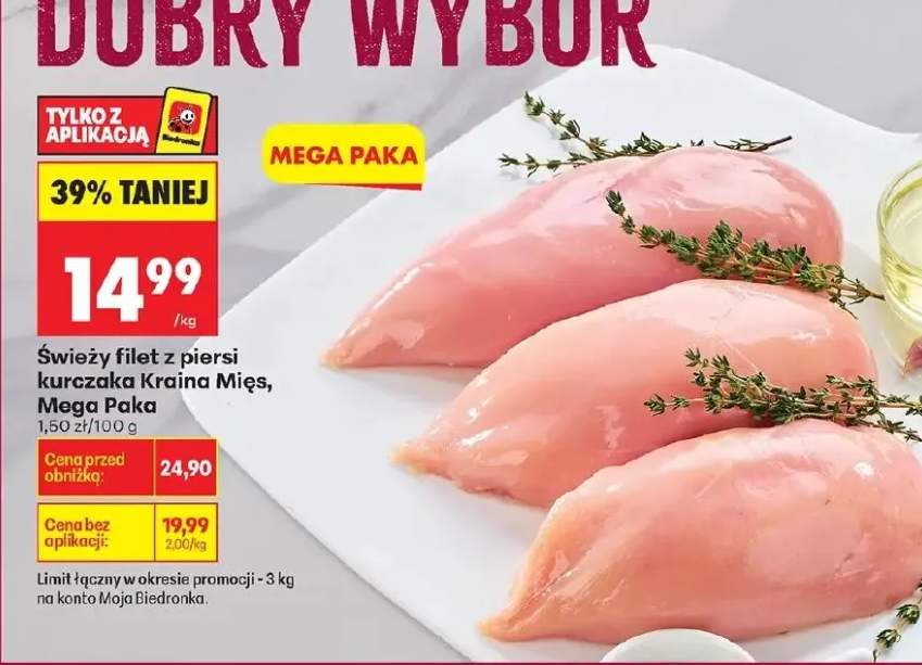 Świeży filet z piersi kurczaka Mega Paka