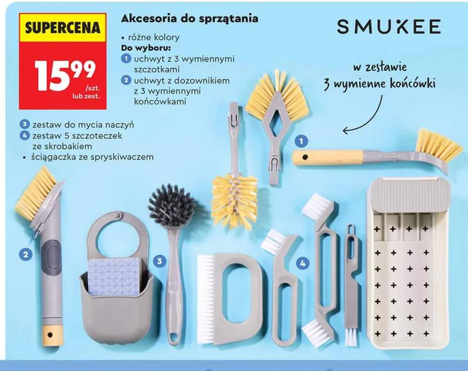 Akcesoria do sprzątania - zestaw 5 szczoteczek ze skrobakiem