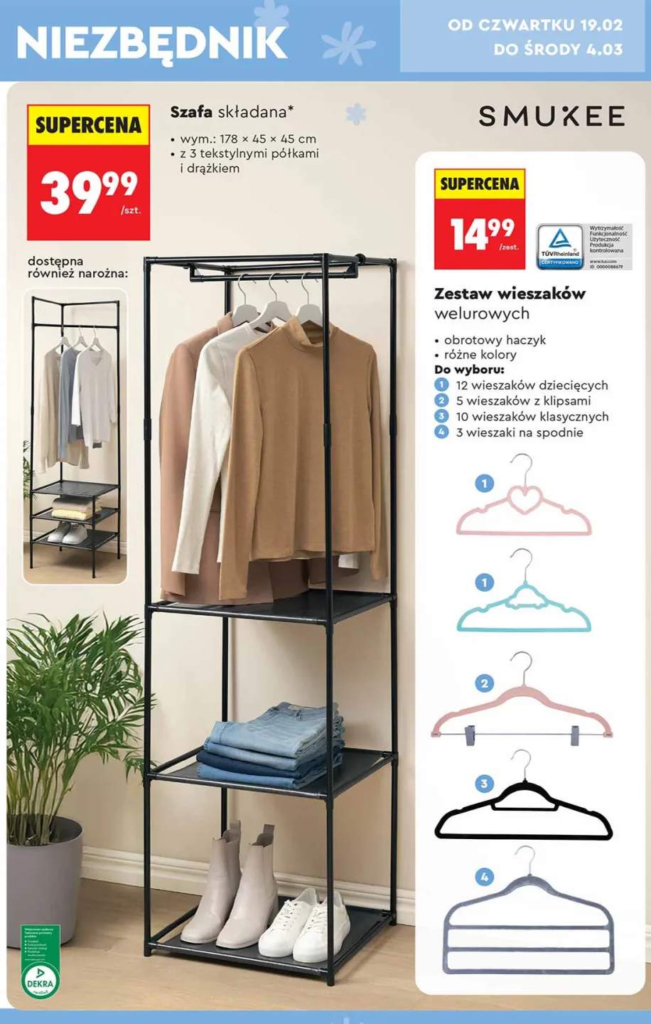 Zestaw wieszaków welurowych 10 wieszaków klasycznych