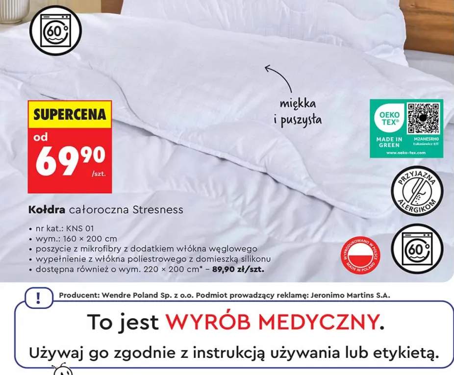 Kołdra całoroczna Stresness 220x200 cm