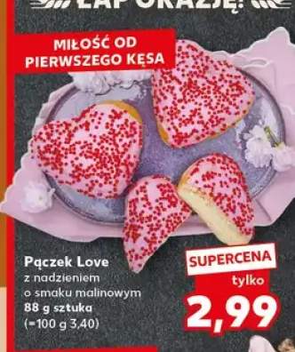 Pączek Love z nadzieniem o smaku malinowym