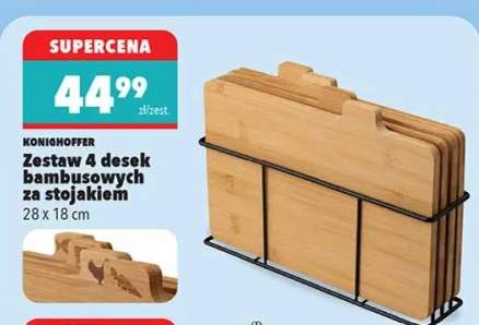 Zestaw 4 desek bambusowych za stojakiem