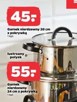 Garnek nierdzewny 24 cm z pokrywką