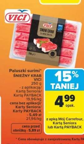 Paluszki surimi śnieżny krab