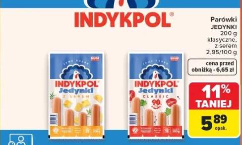 Parówki jedynki klasyczne, z serem