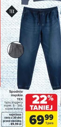 Spodnie męskie TEX typu joggery różne kolory