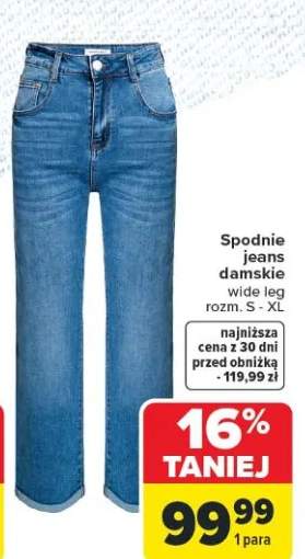 Spodnie jeans damskie wide leg