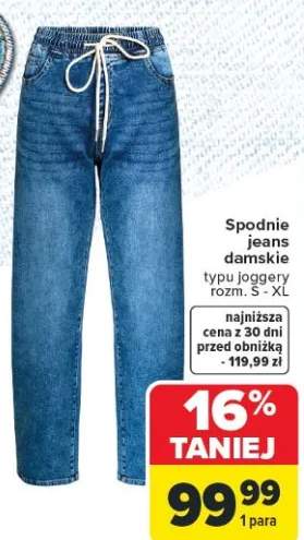 Spodnie jeans damskie typu joggery