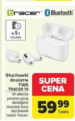 Słuchawki douszne TWS Tracer T4 w ofercie promocyjnej dostępne są również różne modele słuchawki marki Tracer