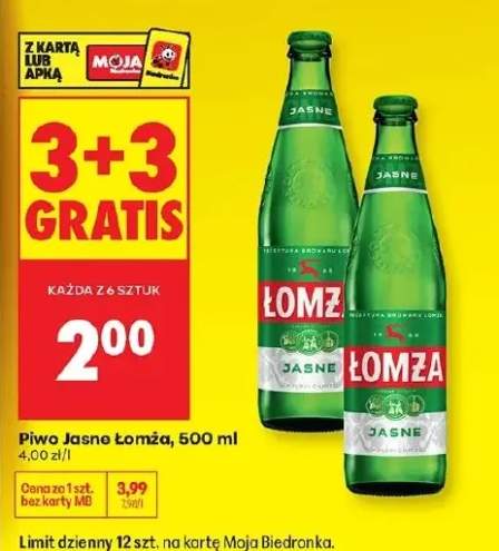 Piwo Łomża Jasne 3+3 GRATIS