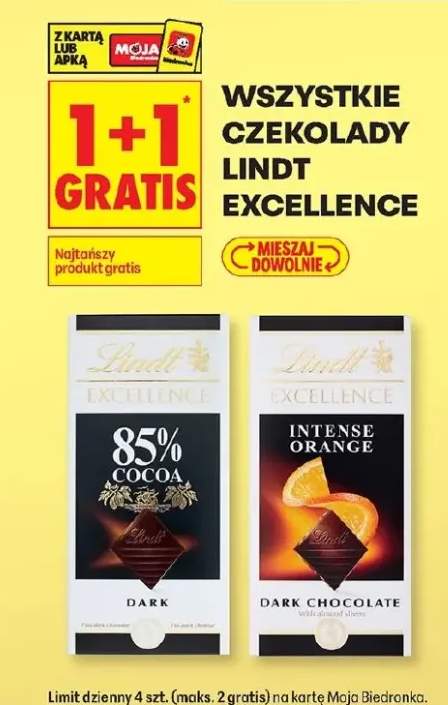 Wszystkie czekolady Excellence 1+1 GRATIS