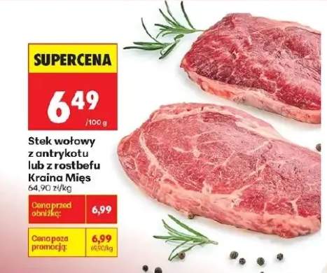 Stek wołowy z antrykotu lub z rostbefu