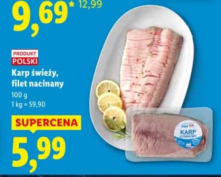 Karp świeży, filet nacinany