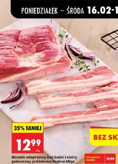 Boczek wieprzowy bez kości i skóry pakowany próżniowo