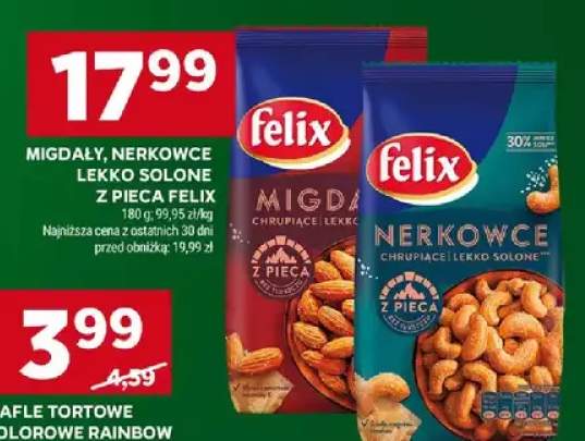 Migdały, nerkowce lekko solone z pieca