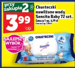 Chusteczki nawilżane wodą Sensito Baby