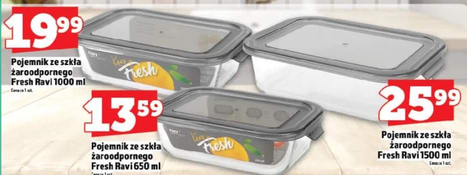 Pojemnik ze szkła żaroodpornego Fresh Ravi 1500 ml