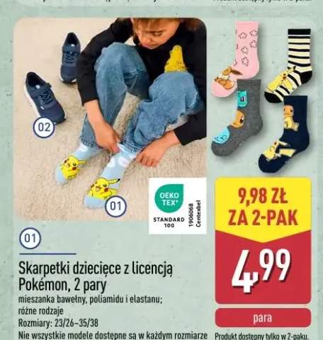 Skarpetki dziecięce z licencją Pokémon, 2 pary