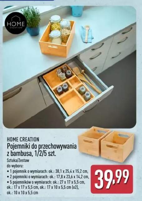 Pojemniki do przechowywania z bambusa, 1/2/5 szt.