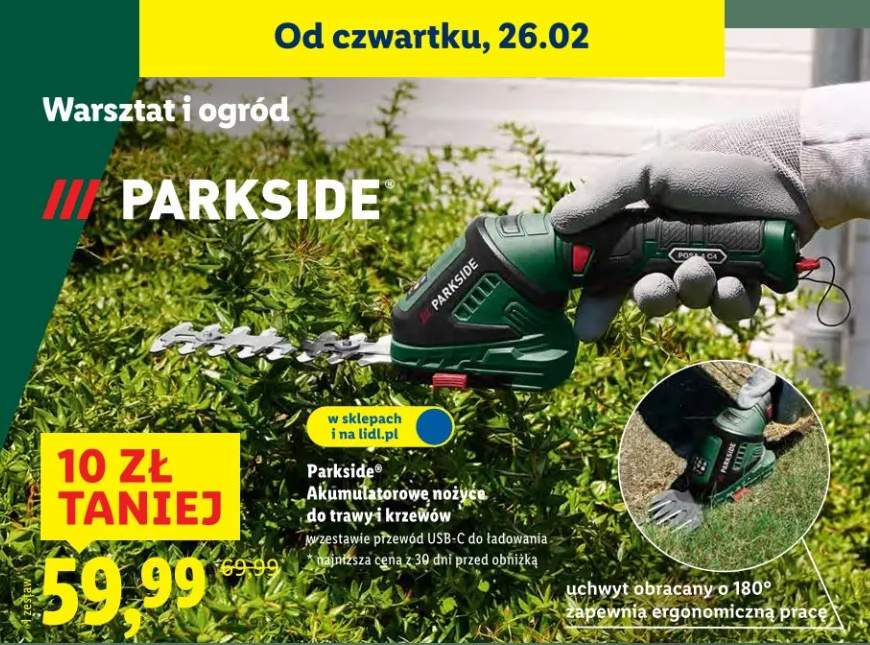 Akumulatorowe nożyce do trawy i krzewów