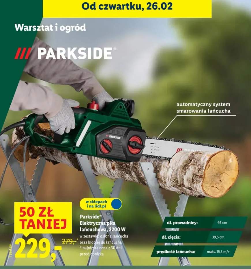 Elektryczna piła łańcuchowa, 2200 W