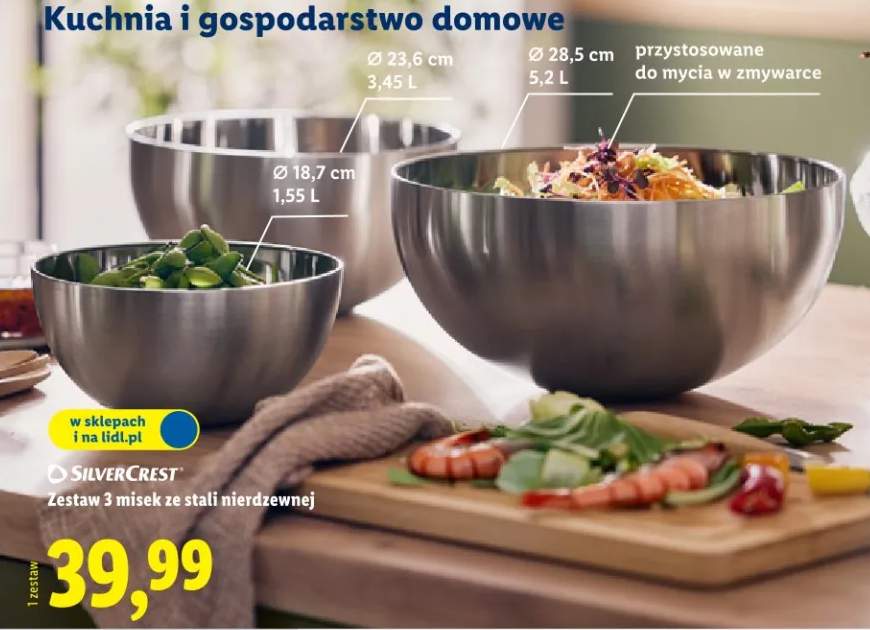 Zestaw 3 misek ze stali nierdzewnej