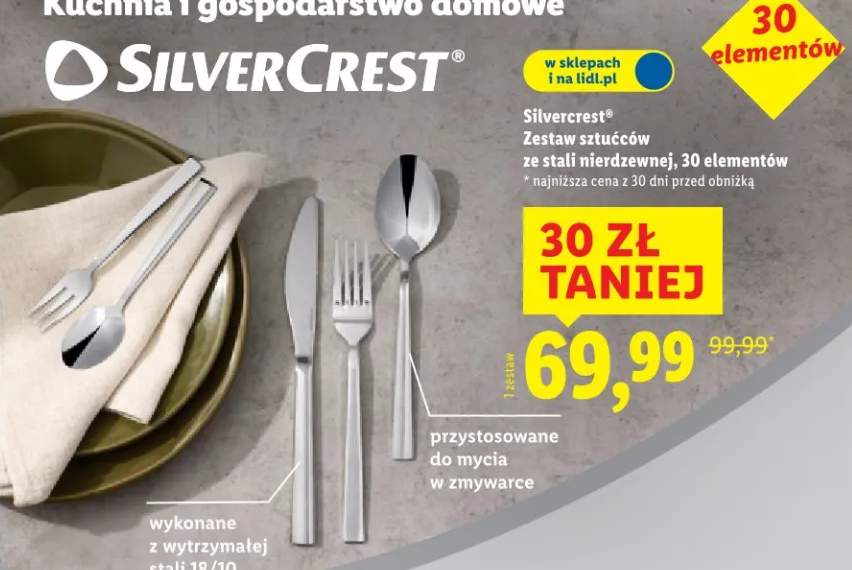 Zestaw sztućców ze stali nierdzewnej, 30 elementów