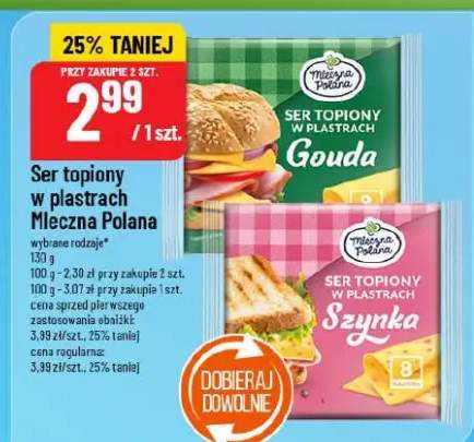 Ser topiony w plastrach Mleczna Polana
