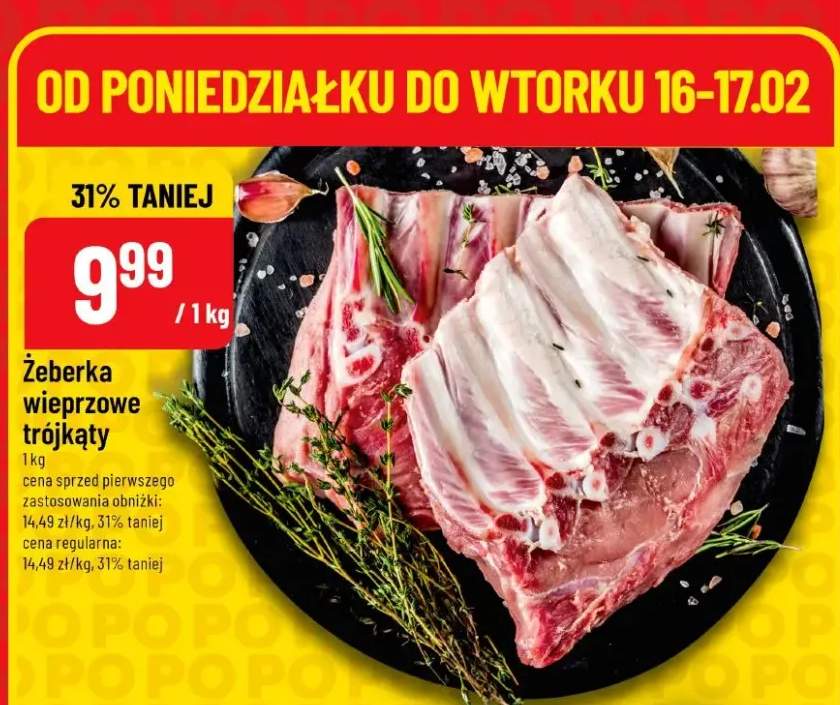 Żeberka wieprzowe trójkąty