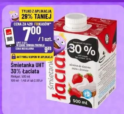 Śmietanka UHT 30% łaciata