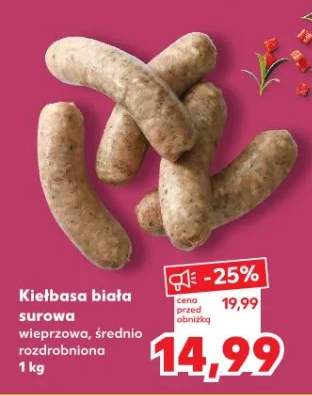 Kiełbasa biała surowa wieprzowa, średnio rozdrobniona