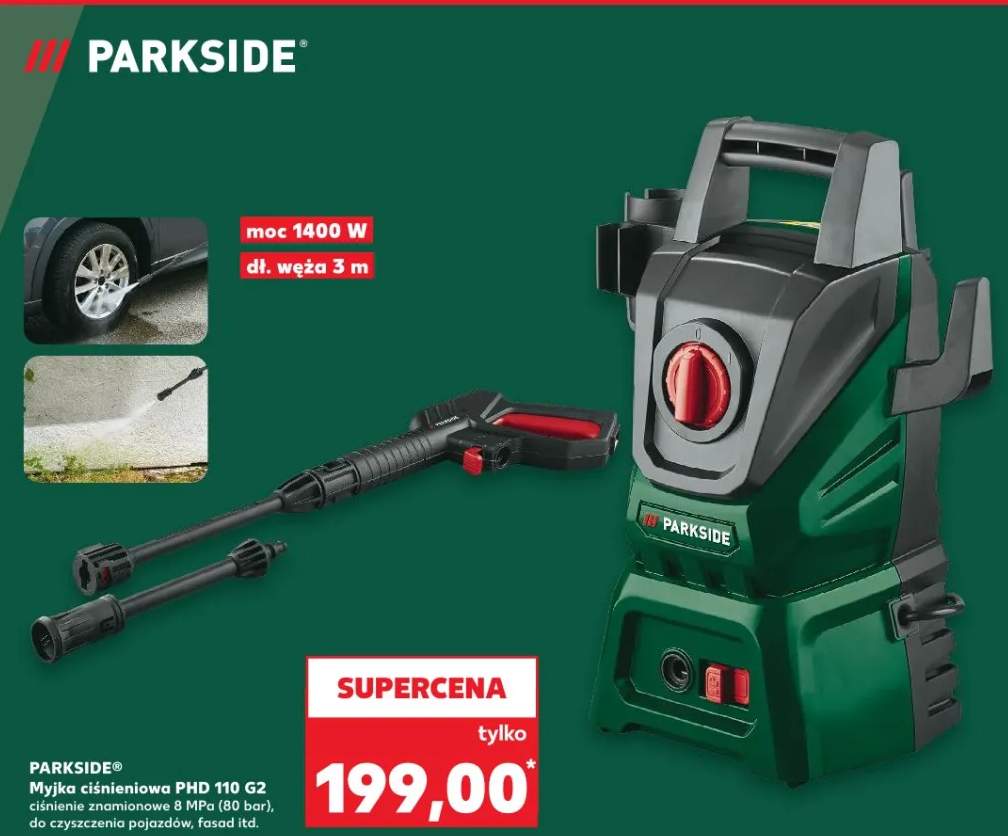 Myjka ciśnieniowa PHD 110 G2 ciśnienie znamionowe 8 MPa (80 bar), do czyszczenia pojazdów, fasad itd.