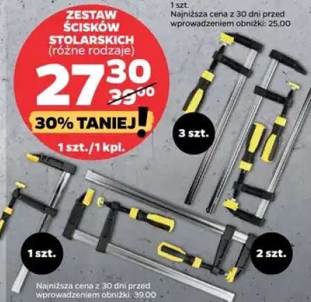 Zestaw ścisków stolarskich różne rodzaje