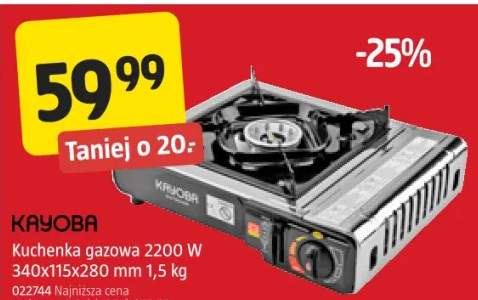 Kuchenka gazowa 2200 W 340x115x280 mm 1,5 kg KAYOBA