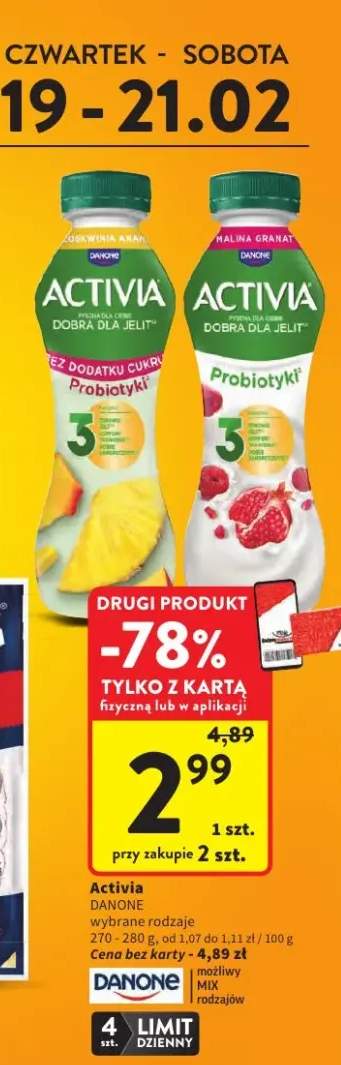 Napój jogurtowy Activia