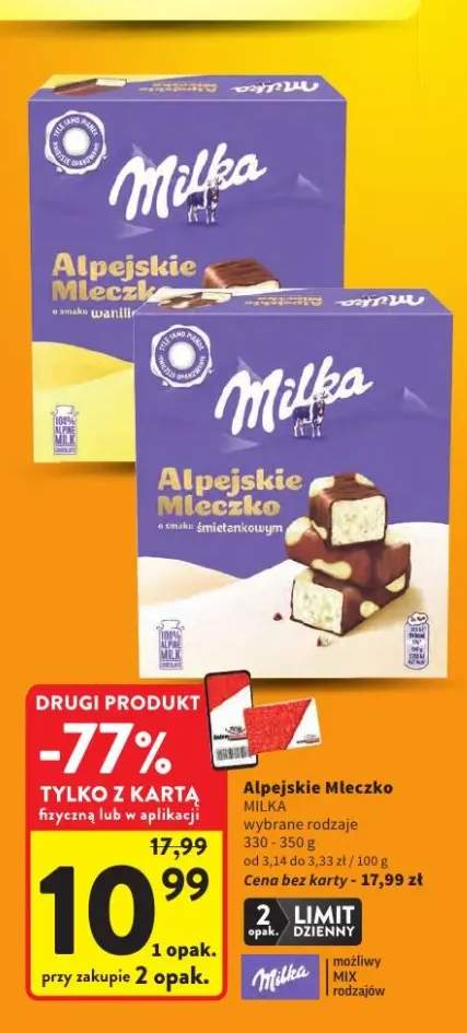 Alpejskie mleczko o smaku śmietankowym