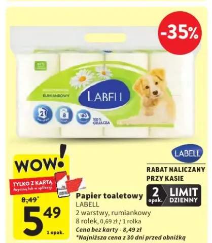 Papier toaletowy 2 warstwowy rumiankowy