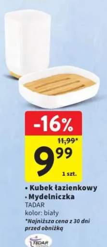 Kubek łazienkowy + Mydelniczka kolor: biały