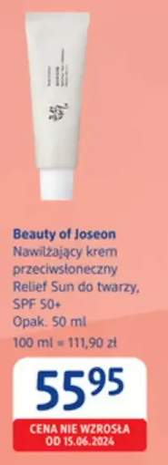 Nawilżający krem przeciwsłoneczny Relief Sun do twarzy, SPF 50+